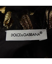 Pre-Owned Dolce & Gabbana Women's Black/metallic Polka-Dot Chiffon Tiered