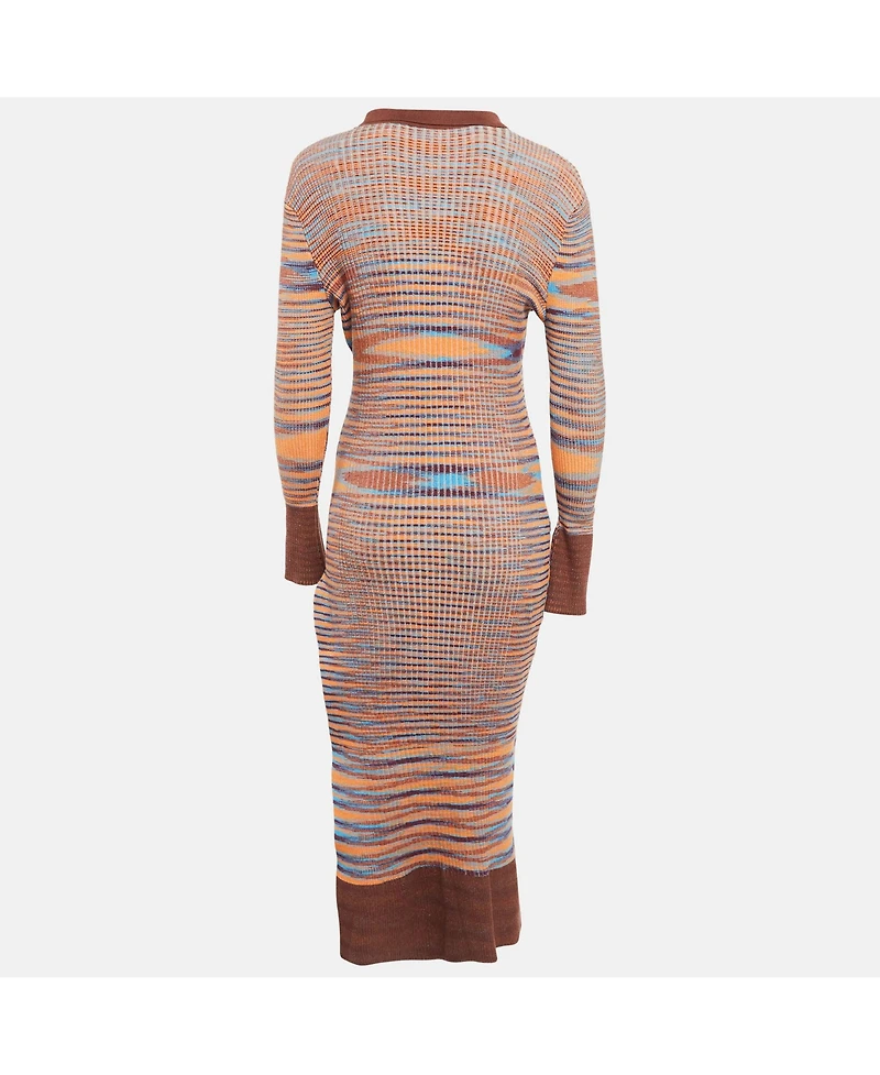 Pre-Owned Jacquemus Women's Brown Rib Knit La Robe Zucca Midi Dress