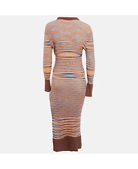 Pre-Owned Jacquemus Women's Brown Rib Knit La Robe Zucca Midi Dress
