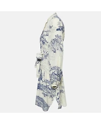 Pre-Owned Chloe Women's Cream/blue Printed Silk Mini