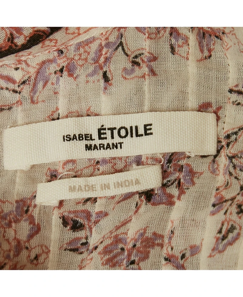 Pre-Owned Isabel Marant Women's Etoile Pink Printed Cotton Pleated Midi Dress