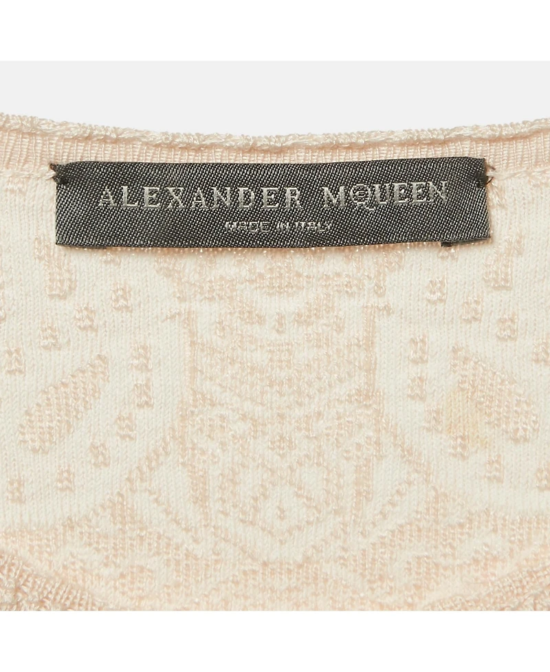 Pre-Owned Alexander Mcqueen Women's Pink Jacquard Knit Mini Bodycon Dress