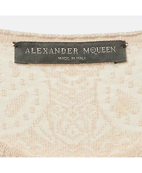 Pre-Owned Alexander Mcqueen Women's Pink Jacquard Knit Mini Bodycon Dress