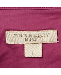 Pre-Owned Burberry Women's Brit Dark Pink Cotton Sleeveless Mini Dress