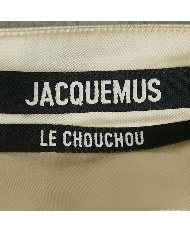 Pre-Owned Jacquemus Women's Cream Satin Asymmetrical Hem Saudade Slip Dress