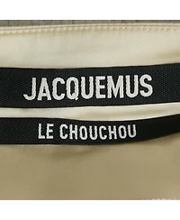 Pre-Owned Jacquemus Women's Cream Satin Asymmetrical Hem Saudade Slip Dress