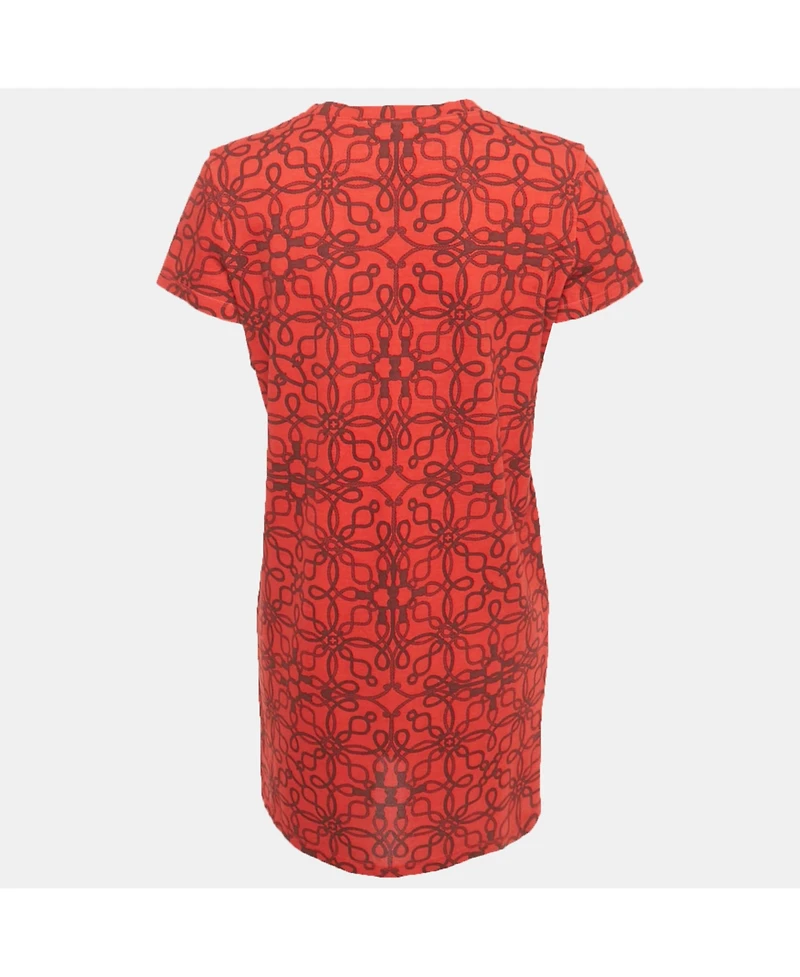 Pre-Owned Hermes Women's Red Micro Cordelieres Cotton T-Shirt Dress