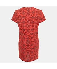 Pre-Owned Hermes Women's Red Micro Cordelieres Cotton T-Shirt Dress
