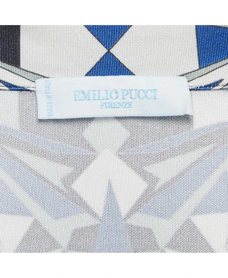 Pre-Owned Emilio Pucci Women's Firenze White Printed Silk Short Dress