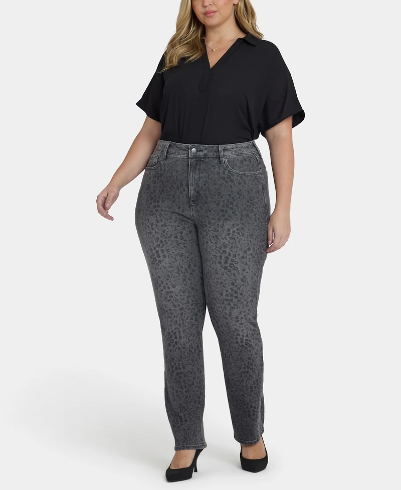 Nydj Plus High Rise Marilyn Straight Jeans