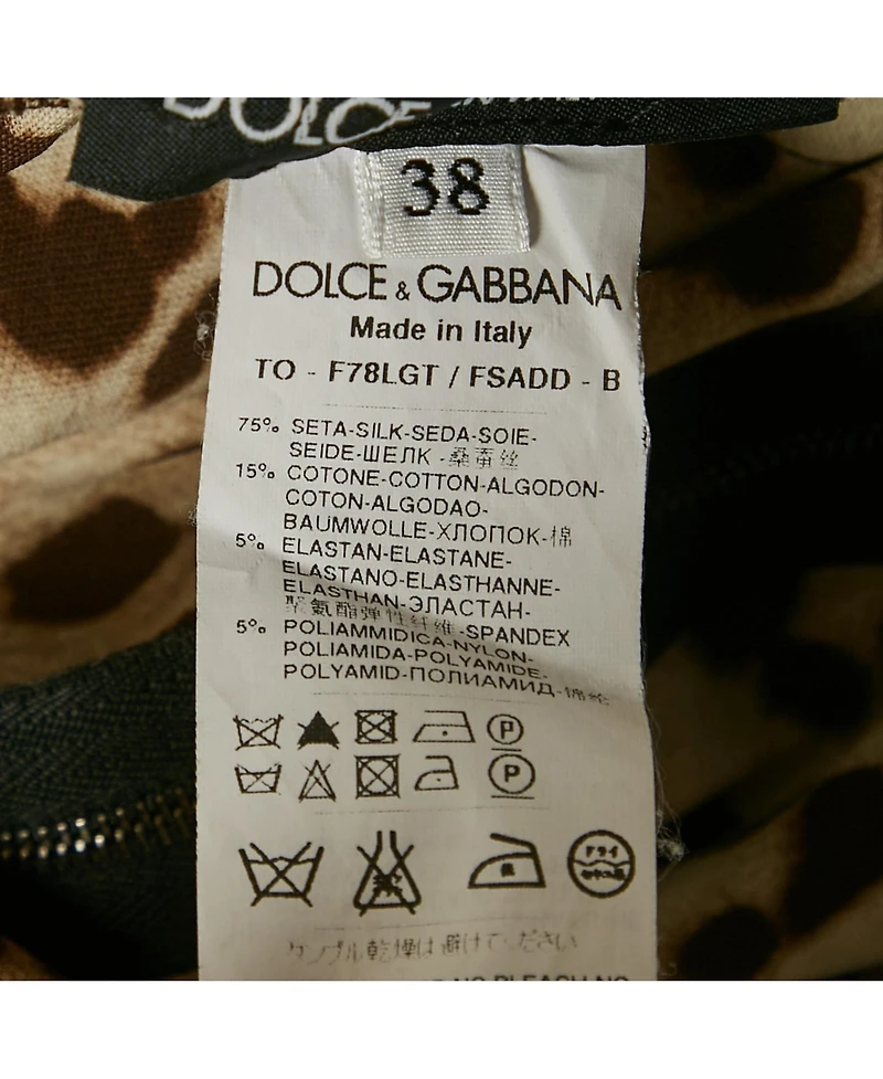 Pre-Owned Dolce & Gabbana Women's Brown Animal Print Lace Detail Top & Skirt Set