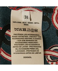 Pre-Owned Hermes Women's Grey Printed Silk Neck Tie Midi Dress