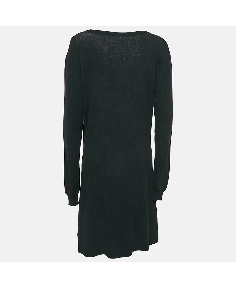 Pre-Owned Off-White Women's Black Stretch Knit Little Black Midi Dress