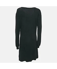 Pre-Owned Off-White Women's Black Stretch Knit Little Black Midi Dress