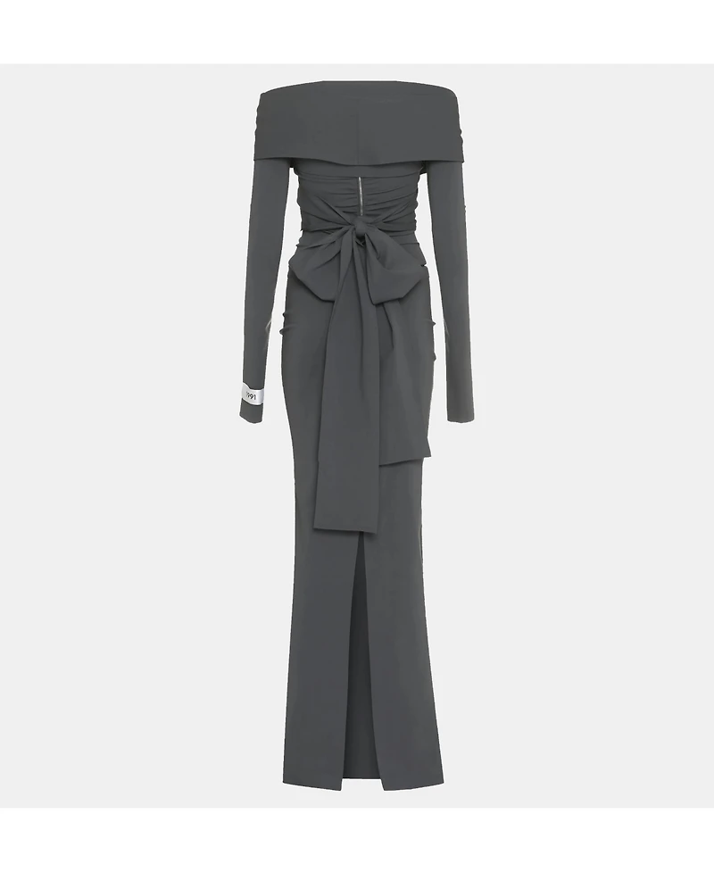 Pre-Owned Dolce & Gabbana Women's X Kim Grey Jersey Off-Shoulder Maxi Dress