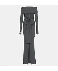 Pre-Owned Dolce & Gabbana Women's X Kim Grey Jersey Off-Shoulder Maxi Dress