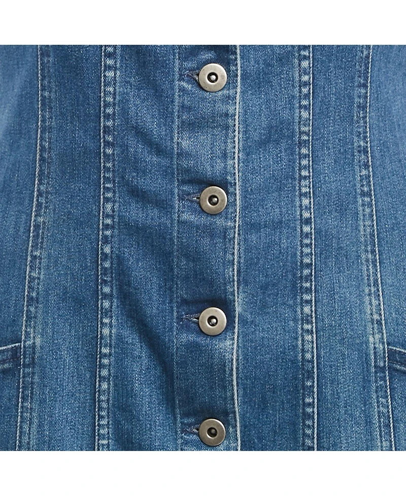 Pre-Owned Stella Mccartney Women's Blue Denim Scoop Neck Mini Dress