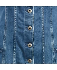 Pre-Owned Stella Mccartney Women's Blue Denim Scoop Neck Mini Dress