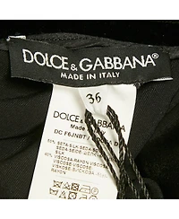 Pre-Owned Dolce & Gabbana Women's Black Organza And Velvet Belted Long Dress