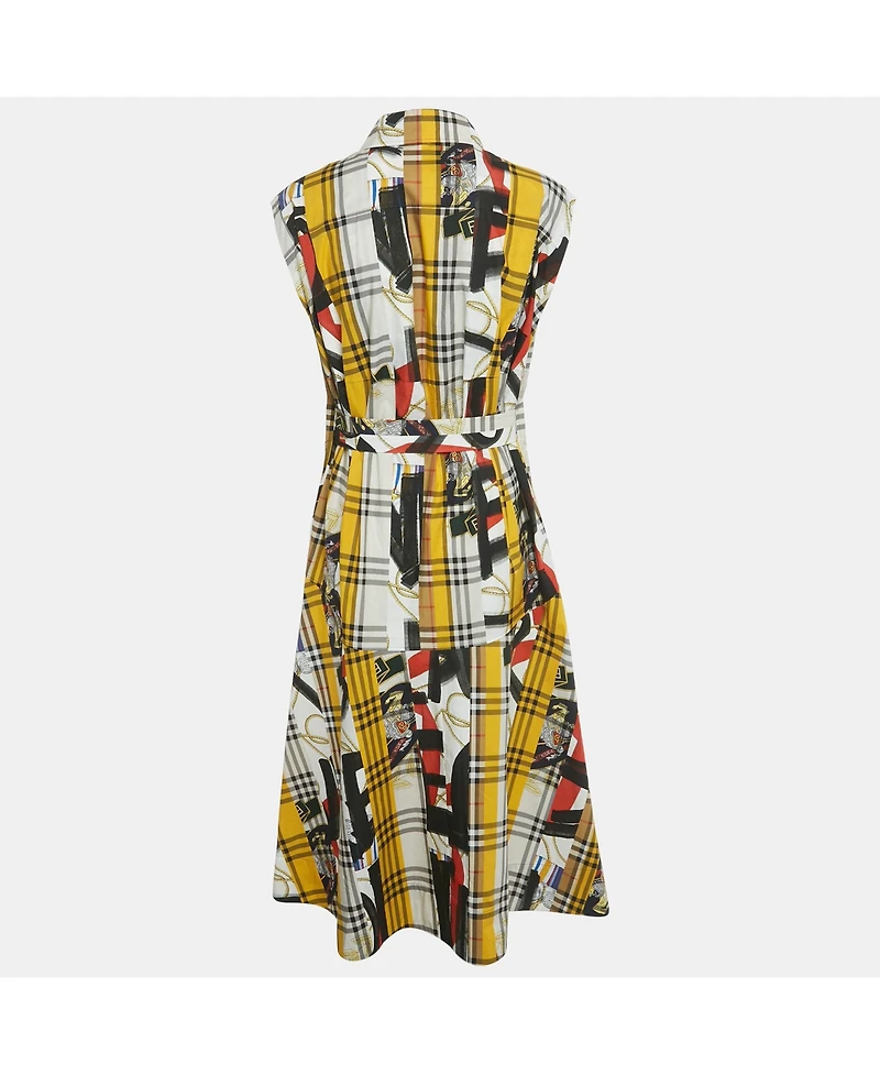 Pre-Owned Burberry Women's Multicolor Archive Scarf Print Check Cotton Shirt Dress