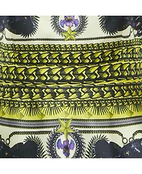 Pre-Owned Givenchy Women's Yellow Panther Print Satin Tulle Trim Short Dress