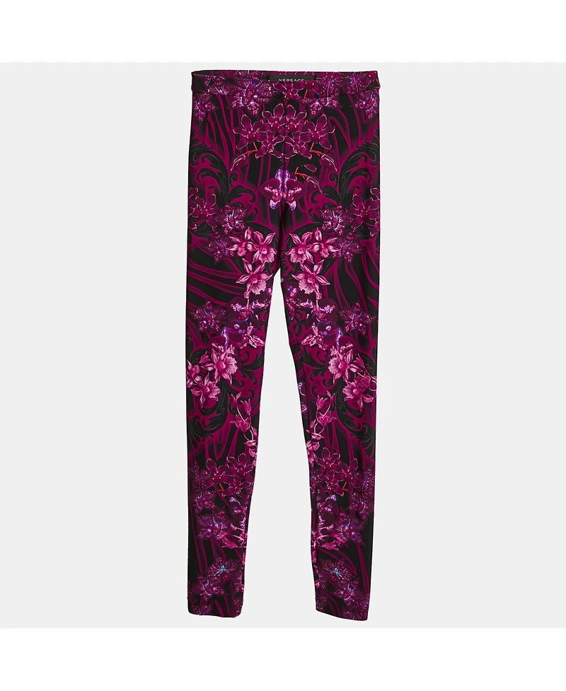 Pre-Owned Versace Women's Pink/multicolor Printed Jersey Leggings