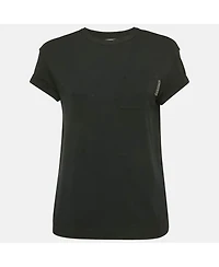 Pre-Owned Brunello Cucinelli Women's Black Jersey Monili Embellished T-Shirt