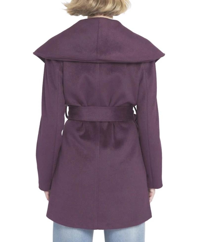 Elle Collection Women's Melton Wrap Coat Belted/Wrap