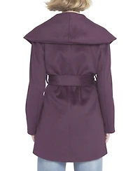 Elle Collection Women's Melton Wrap Coat Belted/Wrap