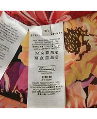 Pre-Owned Stella Mccartney Women's Red Poppy Print Silk Long Sleeve Blouse