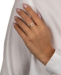 by Adina Eden Pave Gold Plated Star Of David Ring