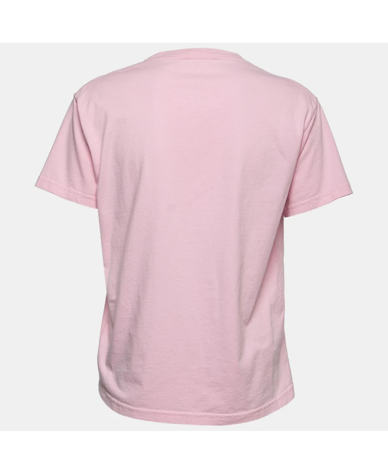 Pre-Owned Balenciaga Women's Pink Cotton Logo T-Shirt