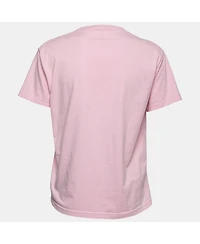 Pre-Owned Balenciaga Women's Pink Cotton Logo T-Shirt