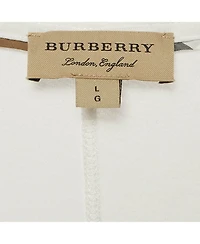 Pre-Owned Burberry Women's White Logo Embroidered Cotton V-Neck T-Shirt