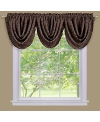 Kate Aurora 5 Piece Damask Thermal Blackout Rod Pocket Window Curtains & Valances Set