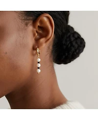 Joey Baby 18K Gold Plated Freshwater Pearl with Black Japanese Beads - Victoria Earrings For Women