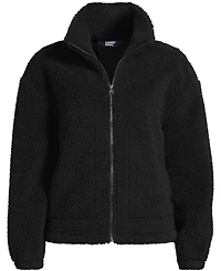 Lands' End Women's Shearling Zip Front Fleece Jacket