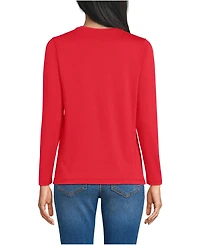 Lands' End Women's Tall Supima Cotton Long Sleeve V-Neck T-Shirt