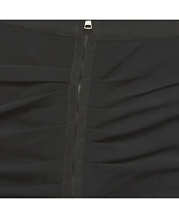 Pre-Owned Dolce & Gabbana Women's Black Ruched Crepe Double Zip Mini Skirt