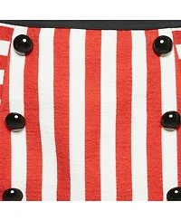 Pre-Owned Dolce & Gabbana Women's White/red Slub Cotton Button Detail Mini Skirt