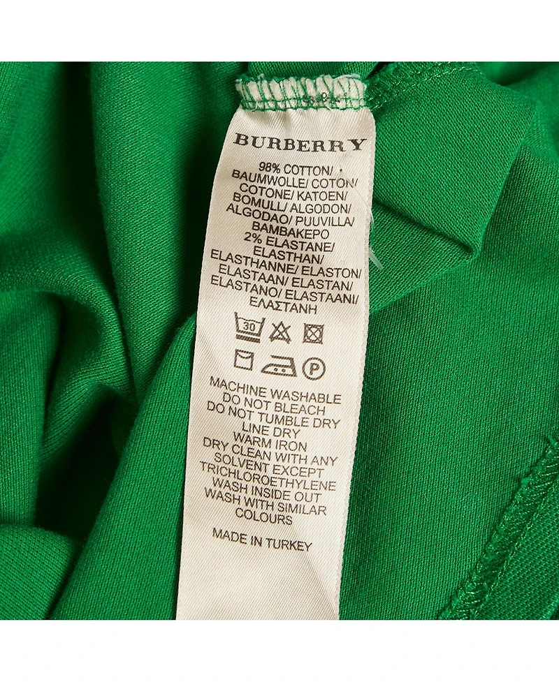 Pre-Owned Burberry Women's Pique Puff Sleeve Polo T-Shirt