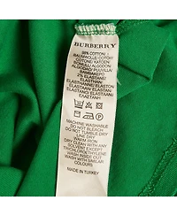 Pre-Owned Burberry Women's Pique Puff Sleeve Polo T-Shirt