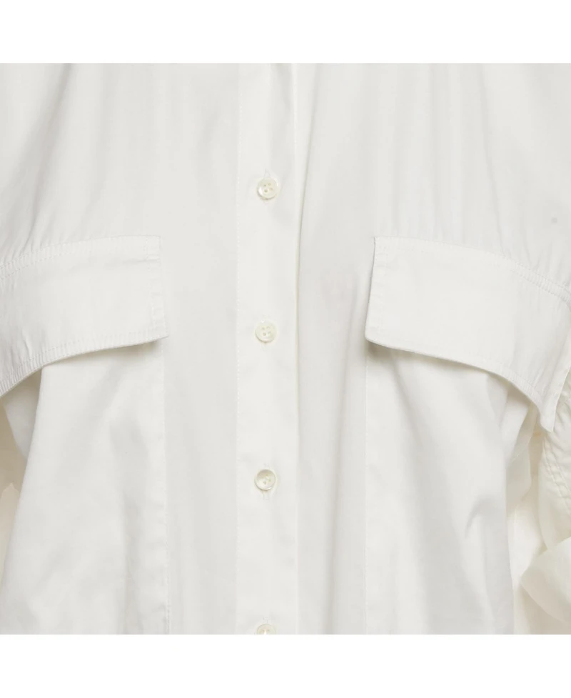 Pre-Owned Brunello Cucinelli Women's Cotton Blend Embellished Trim Short Sleeve Shirt