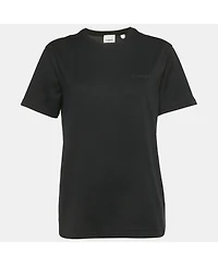 Pre-Owned Burberry Women's Black Logo Embroidered Jersey T-Shirt