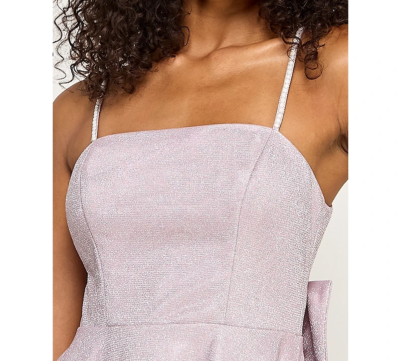 City Studios Juniors' Sheri Shine Square Neck Dress