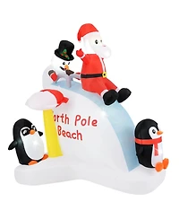 Costway 6 Ft Christmas Inflatable with Led lights Indoor/Outdoor Lighted Xmas Inflatable