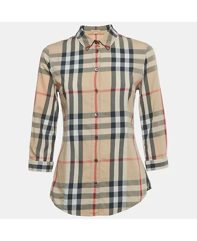 Pre-Owned Burberry Women's Checks Cotton Shirt