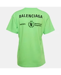 Pre-Owned Balenciaga Women's Unisex Wfp Print Jersey Crewneck T-Shirt