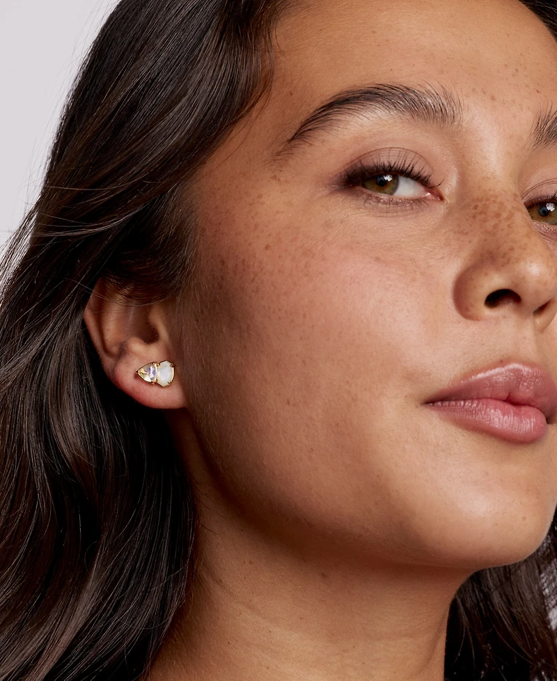 Kendra Scott Gold Plated Glass-Stone Stud Earrings