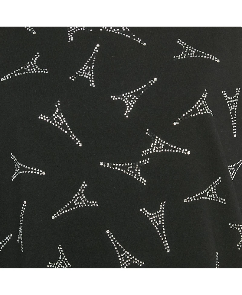 Pre-Owned Balenciaga Women's Eiffel Tower Crystal Jersey T-Shirt